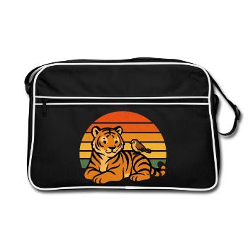 Amitié Oiseau Tigre Animal - Sac Retro - noir/blanc - Devant