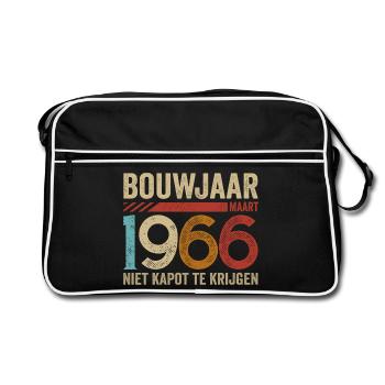 Bouwjaar maart 1966 niet kapot te krijgen - Retro Tasche - Schwarz/Weiß - Vorne