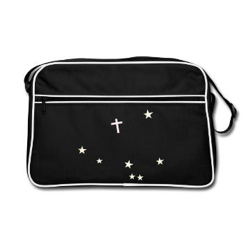 Croix dans le ciel étoilé - Sac Retro - noir/blanc - Devant