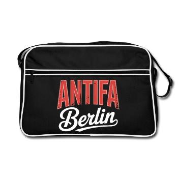 Antifa Berlin - T-shirt antifasciste - Sac Retro - noir/blanc - Devant