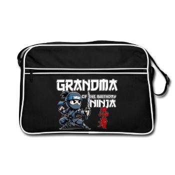 Grand-mère de la Ninja Compleanno Drôle - Sac Retro - noir/blanc - Devant