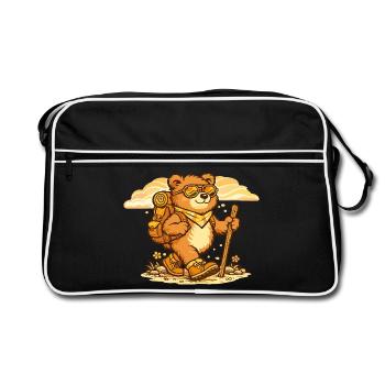 Wanderbär on a discovery tour - Retro Bag - black/white - Front