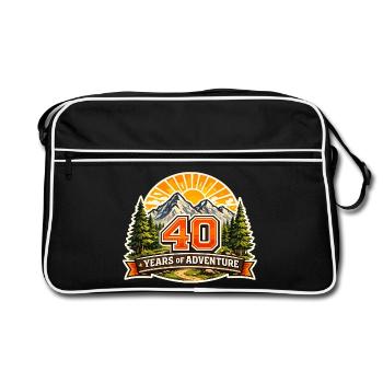 40 ans du logo Abenteuer - Sac Retro - noir/blanc - Devant