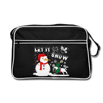 Snowman make it snow - Retro Bag - black/white - Front