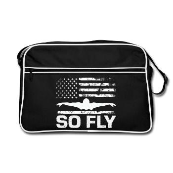 Funny Swimmers Sayings & Swimming Club Design - Retro Bag - black/white - Front