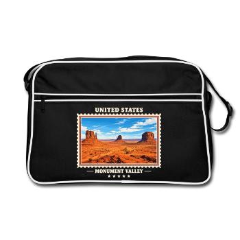Vereinigte Staaten Monument Valley Vintage Reisema - Retro Tasche - Schwarz/Weiß - Vorne