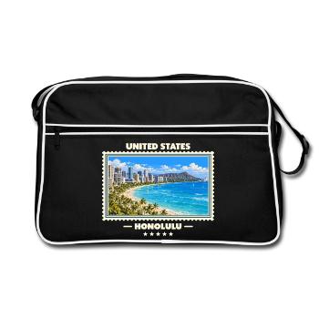 Vereinigte Staaten Honolulu Vintage Reisemarke - Retro Tasche - Schwarz/Weiß - Vorne