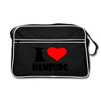 J'adore Hambourg - Sac Retro - noir/blanc - Devant