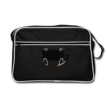 Crochet Because Murder Is Wrong - Retro Bag - black/white - Front