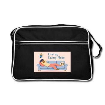 Ich bin nicht faul ich bin im Energiesparmodus - Retro Tasche - Schwarz/Weiß - Vorne