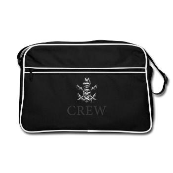 Skull Crew FatMonkeyDesigns grey - Retro Tasche - Schwarz/Weiß - Vorne