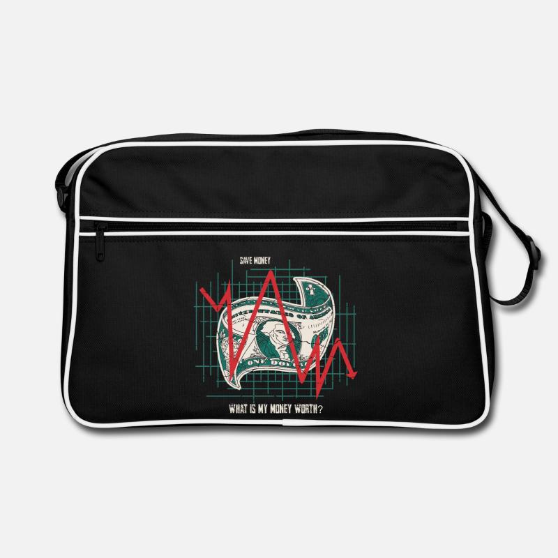 Was ist mein Geld noch wert ! - Retro Tasche - Schwarz/Weiß