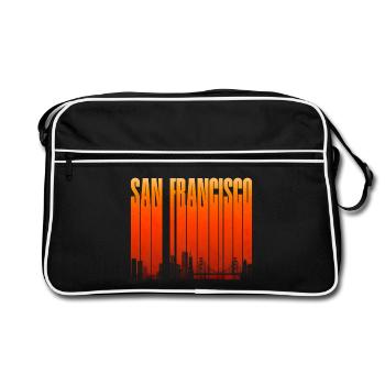 Pente de la skyline de San Francisco - Sac Retro - noir/blanc - Devant