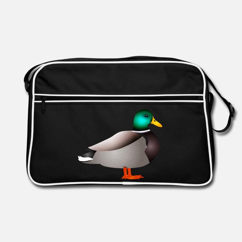 handgezeichnete männliche Ente Erpel oder Enterich Retro Tasche