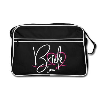 Bride Crew - Retro Tasche - Schwarz/Weiß - Vorne