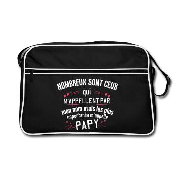 Papi: ceux qui m'appellent - Sac Retro - noir/blanc - Devant