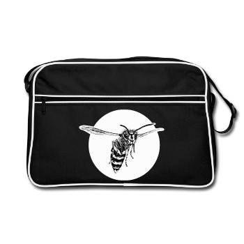 Guêpe - Abeille - Insecte - Sac Retro - noir/blanc - Devant