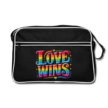 LOVE WINS: Celebrate Pride and Unity - Retro Bag - black/white - Front