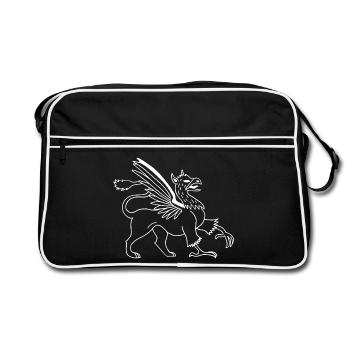 Fabulous animal, the white griffin - Retro Bag - black/white - Front