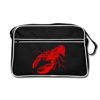 Bold Red Lobster Graphic Design - Retro Bag - black/white - Front