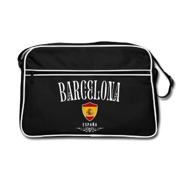Ich liebe Barcelona, Barcelona Spanien - Retro Tasche - Schwarz/Weiß - Vorne