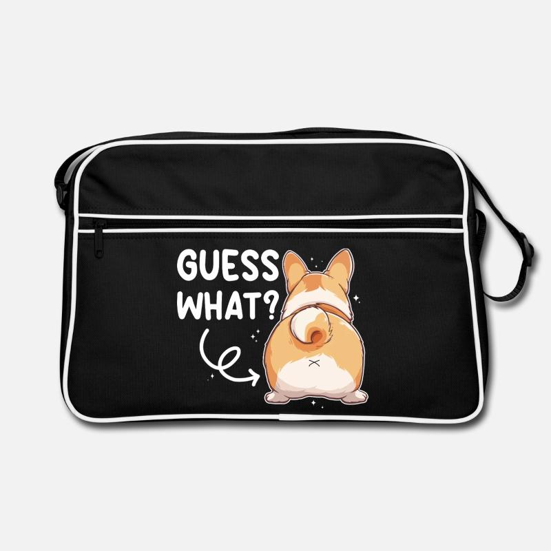 Guess what Corgi Butt saying Retro Bag
