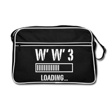 World War 3 Loading... (Peace / War / White) - Retro Bag - black/white - Front