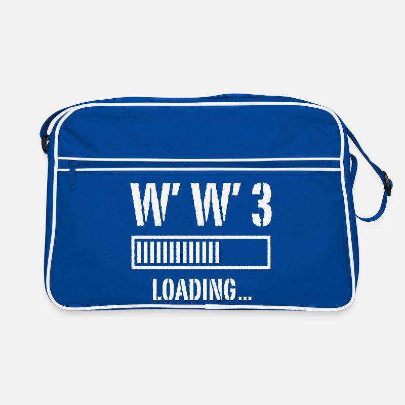 World War 3 Loading … (Frieden / Krieg / White) Retro Tasche