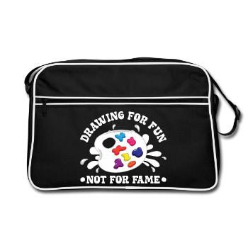 Funny Art Painter For Fun Not For Fame Drawing - Retro Bag - black/white - Front