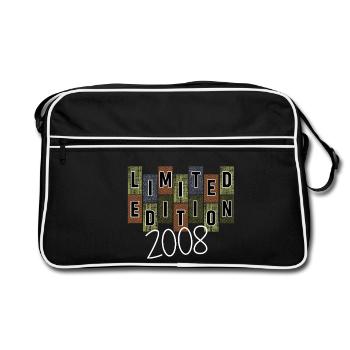 Limitierte Edition 2008 18.Geburtstag Geschenk - Retro Tasche - Schwarz/Weiß - Vorne