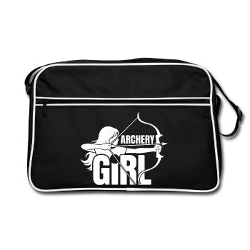 Archery design for archers and courses - Retro Bag - black/white - Front