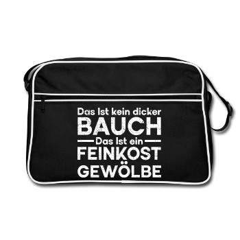 Ce n’est pas un gros ventre, c’est un caveau d’épicerie fine - Sac Retro - noir/blanc - Devant