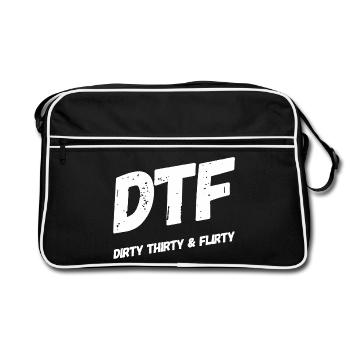 Dirty Thirty Flirty DTF 30e anniversaire - Sac Retro - noir/blanc - Devant