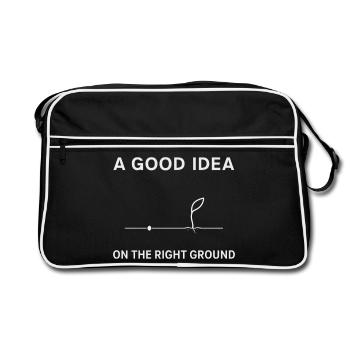 Ideen am richtigen Ort. - Retro Tasche - Schwarz/Weiß - Vorne
