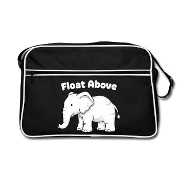Float Above Elephant - Retro Tasche - Schwarz/Weiß - Vorne