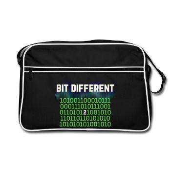 Bit Different - Nerdy Binary Error Design - Retro Bag - black/white - Front