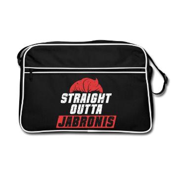 Jabroni Straight Outta Jarbronis - Retro Tasche - Schwarz/Weiß - Vorne