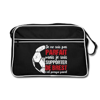 Brest-Supporter Brest Fußballgeschenk - Retro Tasche - Schwarz/Weiß - Vorne