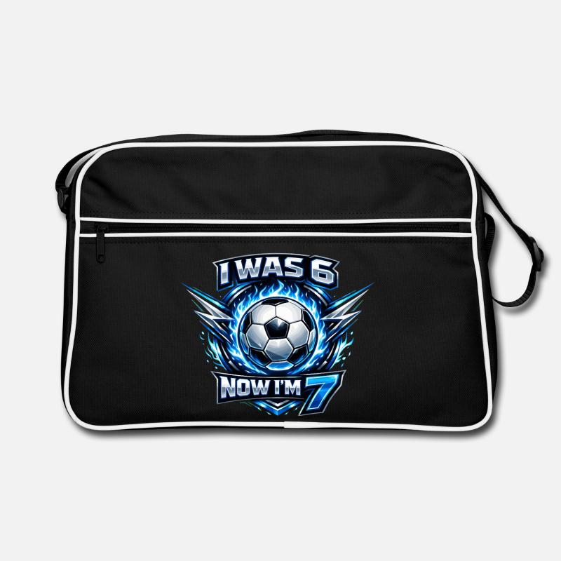 Football 6 7 anniversaire J’avais 6 ans maintenant j’ai 7 ans Sac Retro