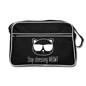 Arrêtez de vous stresser, amateurs de chats de Miaouss - Sac Retro - noir/blanc - Devant