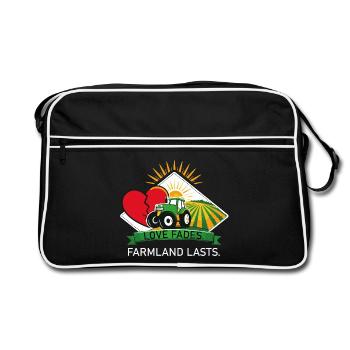 Love Fades Farmland Lasts – Ironic Saying - Retro Bag - black/white - Front