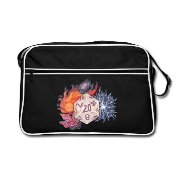 Magicien cadeau de dés D20 sur table RPG - Sac Retro - noir/blanc - Devant