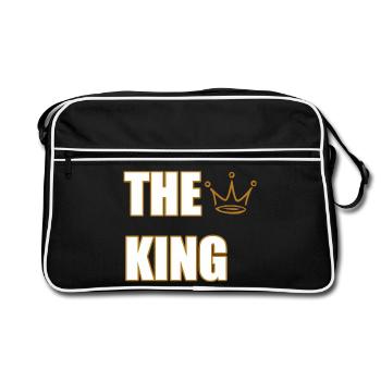THE KING – Bold Royal Statement Design - Retro Bag - black/white - Front