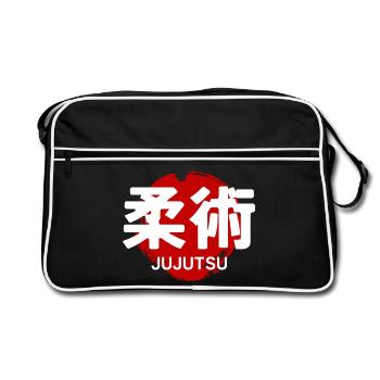 Jujutsu Martial Art GYM Japanisches Kanji - Retro Tasche - Schwarz/Weiß - Vorne