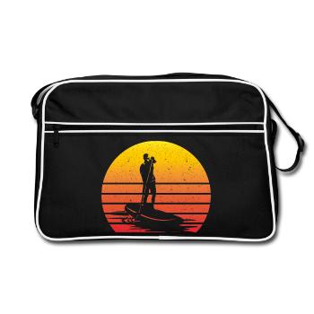SUP Retro Stand Up Paddle Coucher de soleil vintage - Sac Retro - noir/blanc - Devant