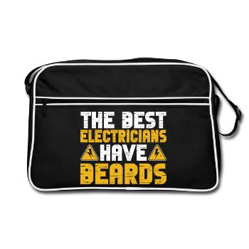 The best electricians have beards craftsmen - Retro Bag - black/white - Front