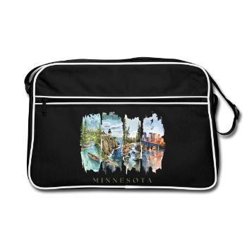 Minnesota Vacation Travel – Land of 10,000 Lakes - Retro Bag - black/white - Front