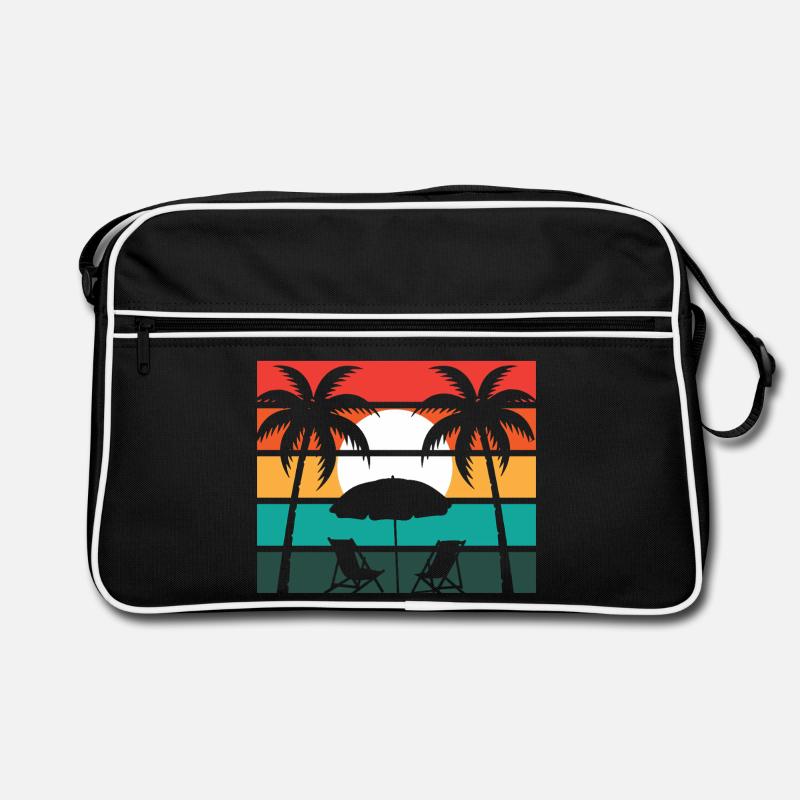 Palmier de plage et soleil Sac Retro