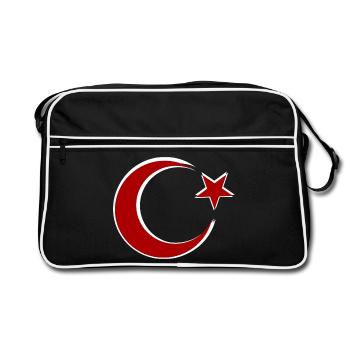 Red Moon Star Motif Turkey - Retro Bag - black/white - Front
