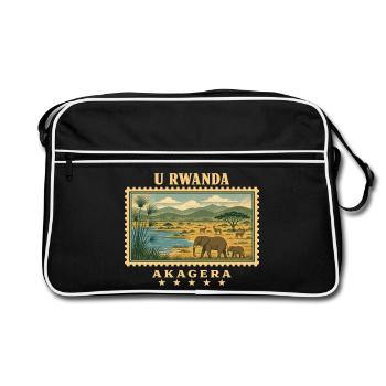 Marque de voyage vintage Rwanda Akagera - Sac Retro - noir/blanc - Devant